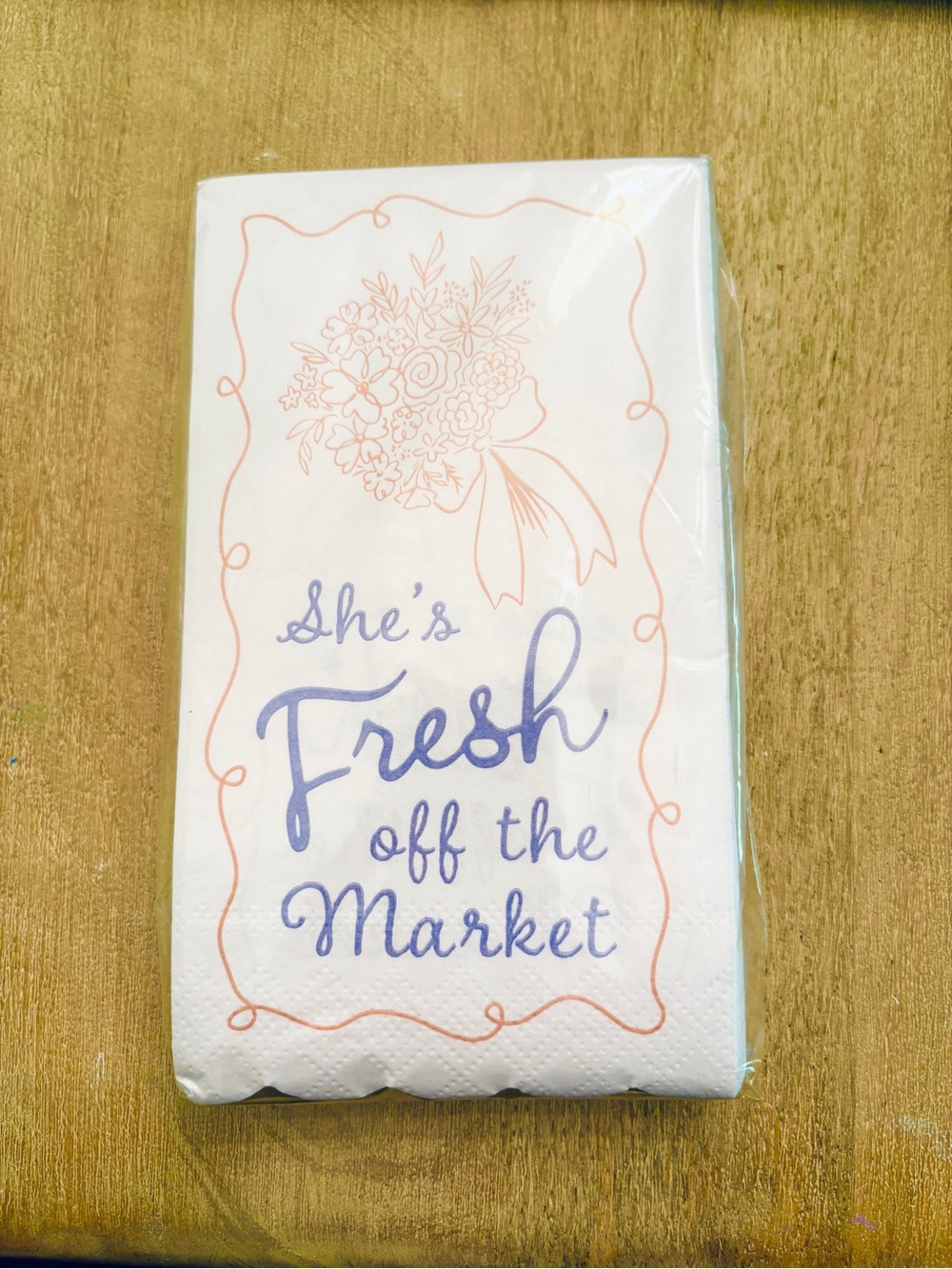 Fresh off the market bridal shower napkins